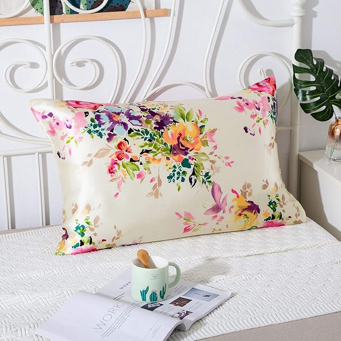 SLPBABY Silk Pillowcase for Hair and Skin with Hidden Zipper Print (King, Pattern5)