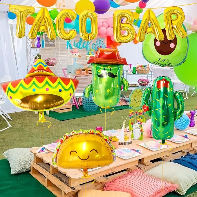 Taco Bar Decorations 13Pcs Mexican Fiesta Party balloons Taco Party Decorations - Image 7