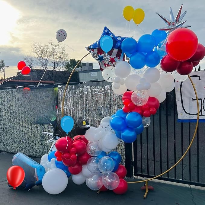 Red Blue White Balloons, 12 Inch Star Printed Red White and Blue - Image 5