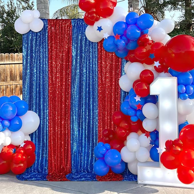 Sequin Backdrop Navy 4 Pieces 2FTx8FT Shimmer Birthday Wedding Photograph Baby - Image 2
