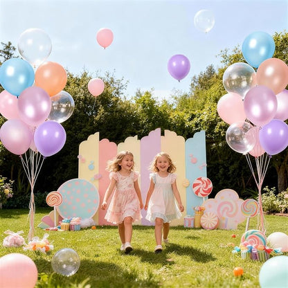 Pastel Mermaid Balloons Set, Pearl Rose Gold Metallic Pink Purple Blue Latex - Image 6