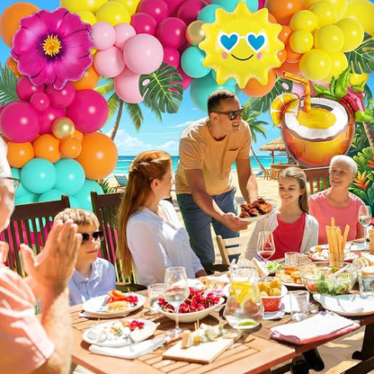 189Pcs Tropical Balloons Arch Garland Kit, Summer Party Decor | Hawaiian Party - Image 4