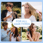 Mini Boar Bristles Hair Bursh, Travel Size Hair Brush for Women Men Kids, Protable Small Hair Brushes for Pockets Purses, Mini Hair Brush for Smooth Add Shine (1 Pack-Blue)