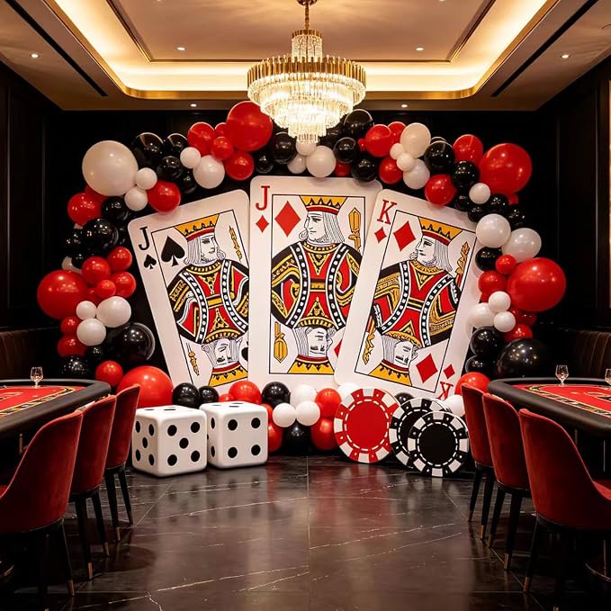 Red and Black Balloons 100Pack 12 inch Matte Black Red and White Latex Balloon - Image 8