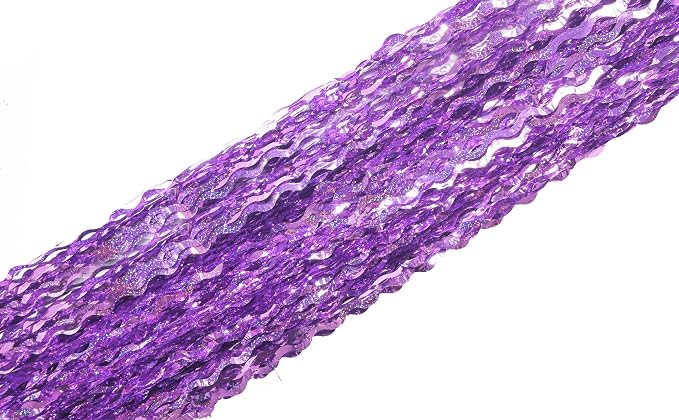4 Pack Sparkle Wavy Purple Tinsel Curtain Party Backdrop - Image 7