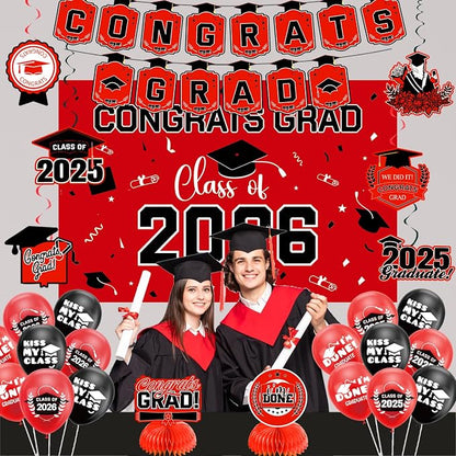 Graduation Decorations 2026 Red Themed Set - Image 3