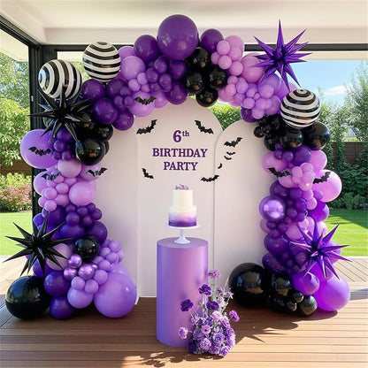 Isndare Purple Black Balloons, 12 Inch Dark Purple Light Balloons - Image 5