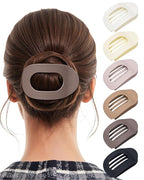 6 PCS Flat Hair Clips for Women - French Medium Flat Claw Clips for Thick Thin Hair, Strong Grip Non Slip Hair Claw Clips for Women Girls