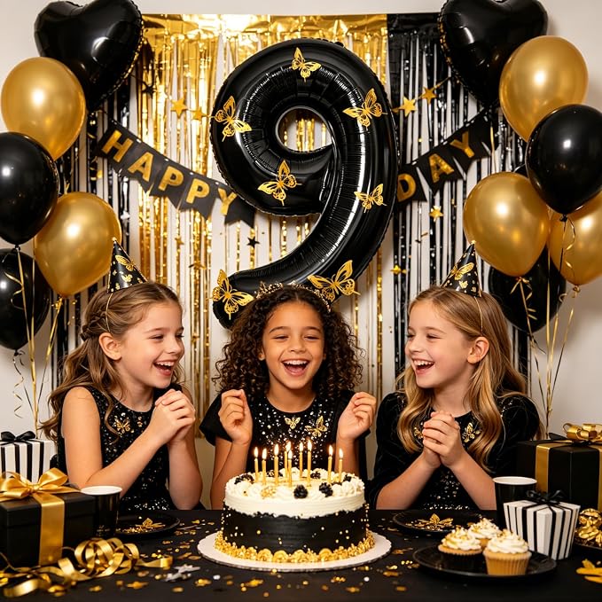 40 Inch Black Number 9 Balloon - Image 4