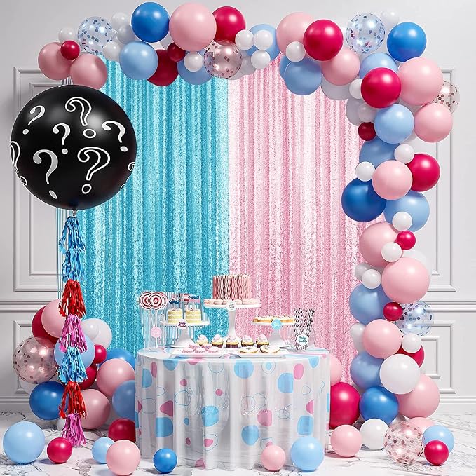 4×8FT-2PCS Pink Sequin Backdrop Curtains Panels, Photography Backdrop Glitter - Image 5