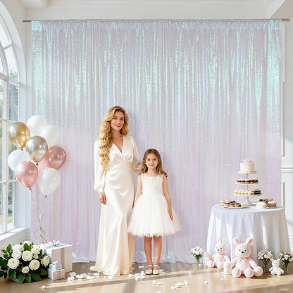 SquarePie 10x10ft Iridescent Sequin Backdrop, High Density Non-Transparent - Image 2