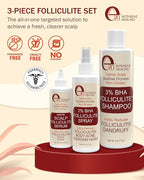 Folliculitis 3-Piece Set - Folliculitis Shampoo, Dry Scalp Serum & Body Spray with Salicylic Acid, Tea Tree Oil & Peppermint Oil - Soothes Itchy Scalp, Razor Bumps & Blemishes by e70