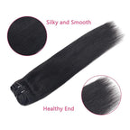 Clip in Hair Extensions Real Human Hair Clip ins 30 Inch Long Clip ins Remy Human Hair For Women Natural Straight Seamless Clip on Hair Extensions(30inch,#1B)