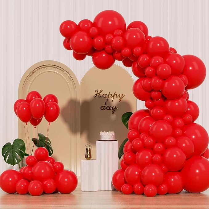 Red Balloons 145pcs Different Sizes 5in 10in 12in 18in Red Latex Balloon Helium by Unknown