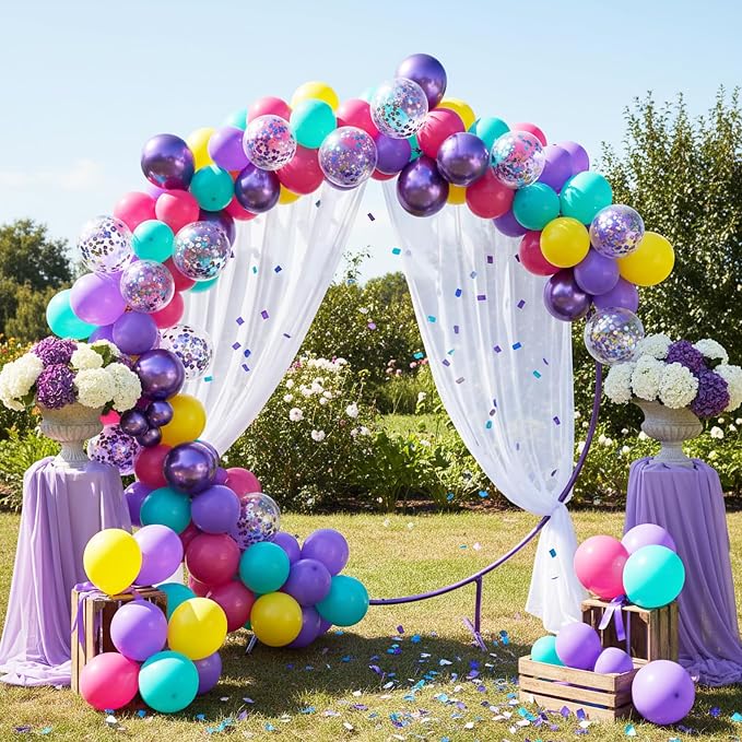 RUBFAC Pink and Purple Balloon Bithday Balloons - Image 7