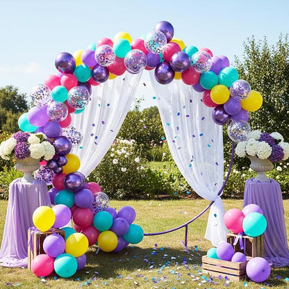 RUBFAC Pink and Purple Balloon Bithday Balloons - Image 7
