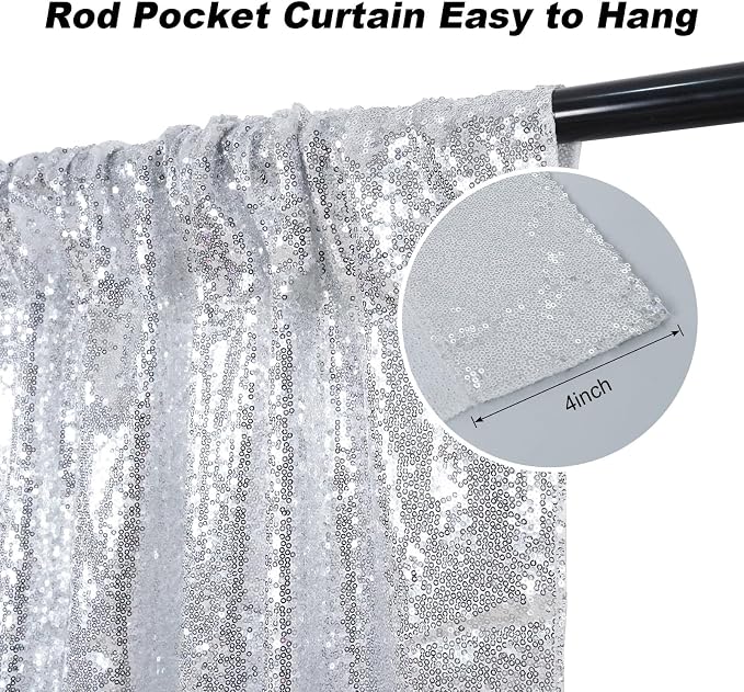 Silver Sequin Backdrop Curtains - Image 3