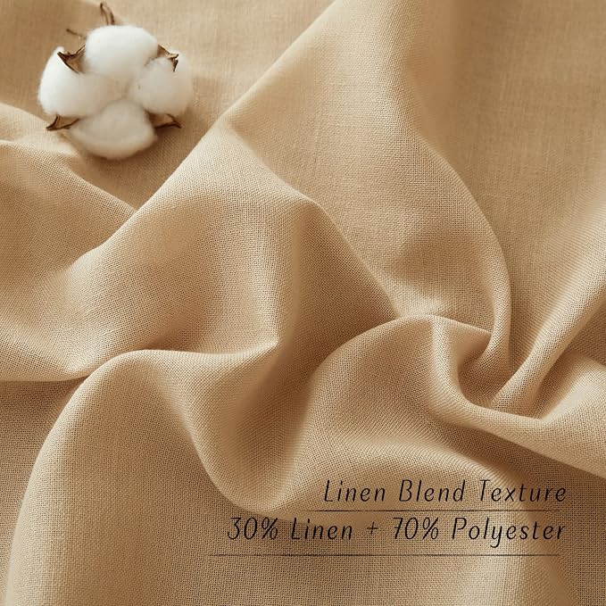 NICETOWN Burlap Linen Kitchen Curtains 36 inch Length, Decorative Thick Flax - Image 4