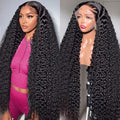 13x6 Lace Front Wigs Human Hair 200 Density Deep Wave HD Lace Front Wigs Human Hair Curly Glueless Wigs Human Hair Pre Plucked 13x6 HD Frontal Lace Front Wigs for Women (32 Inch)