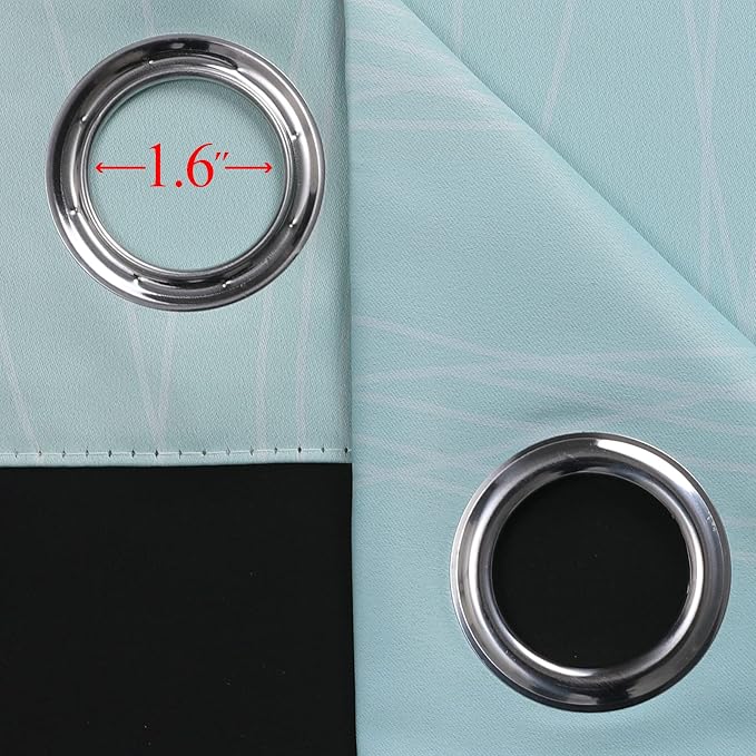 Beige and Aqua Ombre Blackout Curtains 54 Inch Length 2 Panels, Full Room - Image 7
