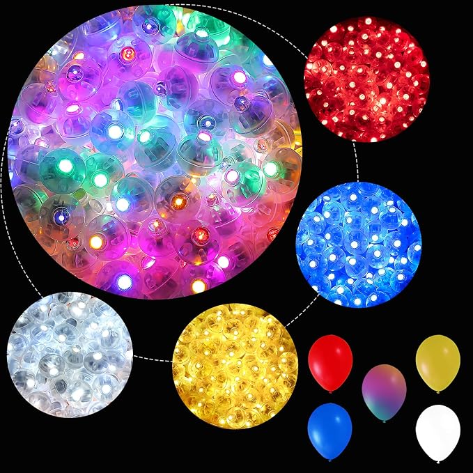 ZGWJ 200PCs Mix-Color Balloon Lights Mini, Battery Powered, Long Standby Time by ZGWJ