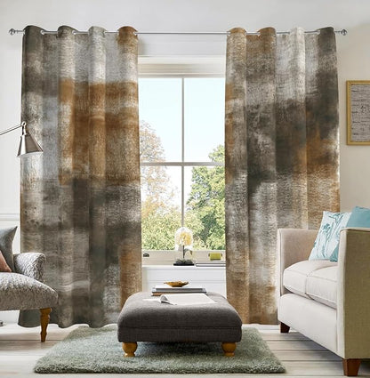 Asuexpect Abstract Curtains for Living Room 2 Panels Abstract Rust Curtain Room - Image 5