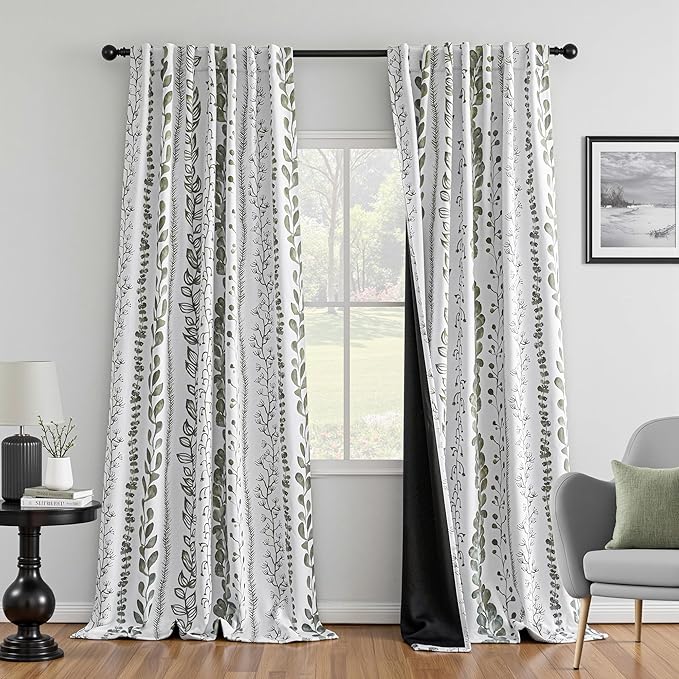 Sage Green Blackout Curtains 72 Inches Long 2 Panels Boho Curtains - Image 2