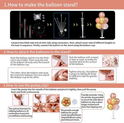 Rose Gold Balloons Table Centerpieces Stand Kit - Image 4