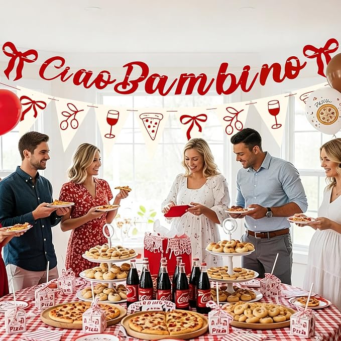 Affrolling Ciao Bambino Baby Shower Decoration Italian Baby Shower Banner Ciao - Image 6