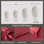 Bella Coterie Luxury Silk Pillowcase for Hair and Skin | 30 Momme | 100% Pure 6A Mulberry Silk | Super Soft | Perfectly Plush [Standard, Merlot]