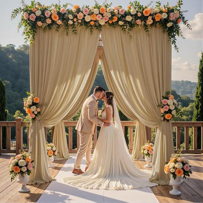 10ft×14ft Long Champagne Backdrop Curtain - Image 8