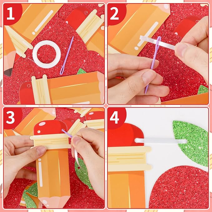 2 Pcs Pencil Apple Banner Garland - Image 3