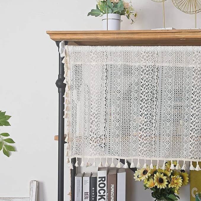 Sutuo Home Beige Boho Lace Short Curtain - Image 7