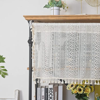 Sutuo Home Beige Boho Lace Short Curtain - Image 7