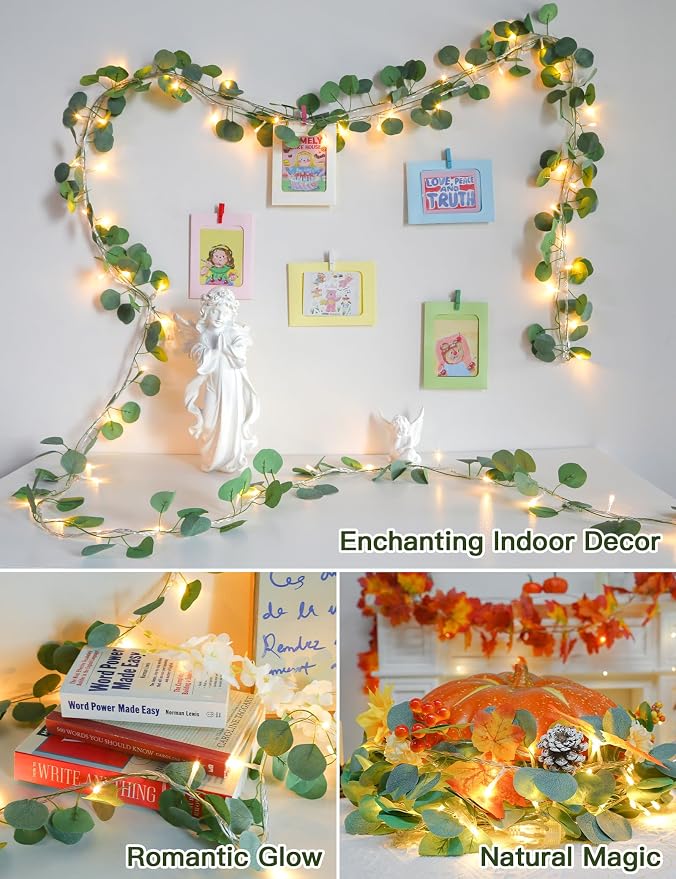 33FT 100LED Eucalyptus Garland Vines - Image 3