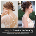 5 PCS Simulated Pearl Hair Claw Clips for Women | Multi-Use Barrettes for Thin Hair with Non-Slip Strong Hold | Barrettes for Thick & Curly Hair Accessories | Flat Claw Clips for Women, Off-White