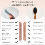 Kitsch Detangler Brush – Flexible Curly Hair Brush for Women, Men & Kids | Detangling Hairbrush with Bendable Frame and Ultra-Smooth Bristles for Wet or Dry Strands - Haze Blue