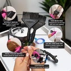 Framar Pin Tail Hair Color Brush Set - Hair Dye Brush Kit, Hair Coloring Brushes for Hair Stylist, Tint Brushes for Hair Color, Easy for Sectioning and Parting Hair - 2 Pack Black