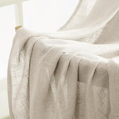 MIULEE Cream Linen Curtains 52x96 Inches Long - Image 6
