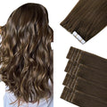Sindra Invisi Edge Tape in Extensions Human Hair, 22 Inch 60g 20pcs Invisible Seamless Extensions Real Human Hair Medium Brown Injected Tape ins