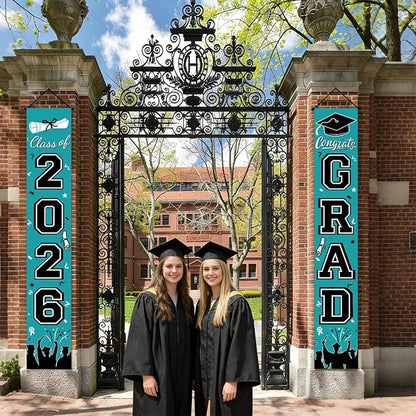 Graduation Banner Class of 2026, Teal Graduation Decorations 2026 Porch Banner - Image 4