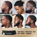 Curved 360 Wave Brush For Men - Medium Hard Palm Brush for Laying Down 360 Waves Made with Natural Boar Bristle and Wood Easy to Hold - Strong Hold Travel Size Wave Pomade Greasy 360 Layer Hair Waves