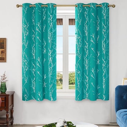 Deconovo Blackout Curtains, Turquoise Thermal Insulated Grommet Drapes - Image 2