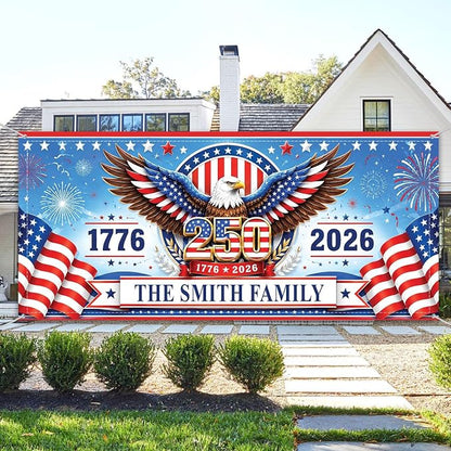 Personalized 250 Years of Freedom USA Banner 1776-2026, Patriotic American - Image 3
