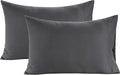 Lane Linen 100% Organic Cotton Pillow Cases King Size (20"x36") - King Size Pillow Cases Set of 2 - Pure Organic Cotton Pillowcases - King Pillow Cases Set of 2 - Charcoal Black Pillow Cases Set of 2