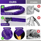 Bonnet Hair Dryer Attachment w/A Headband Integrated That Reduces Heat Around Ears & Neck - Diffuser Cap for Hair Dryer Curly Hair, Speeds Up Drying Time, Deep Conditioning at Home - Large (Purple)