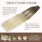 GOO GOO Tape in Hair Extensions Human Hair, 9/60 Balayage Ash Brown to Platinum Blonde, 20inch 100g 40pcs, Skin Weft Seamless Invisible, Silky Straight with Thick Ends, Remy Human Hair