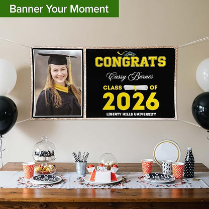 Graduation Banner, Personalized Graduation Class of 2026 Backdrop Decorations - Image 3
