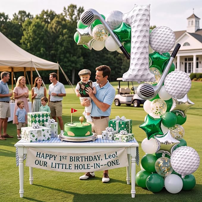 Jenaai Golf Number 1 Balloons Set Birthday Party Decorations, Inflatable Club - Image 6