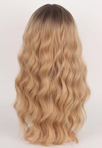 Medium Long Blonde Wavy Wigs For Women Synthetic Full Hair Blonde Wigs With Bangs For Daily Use (Blonde)